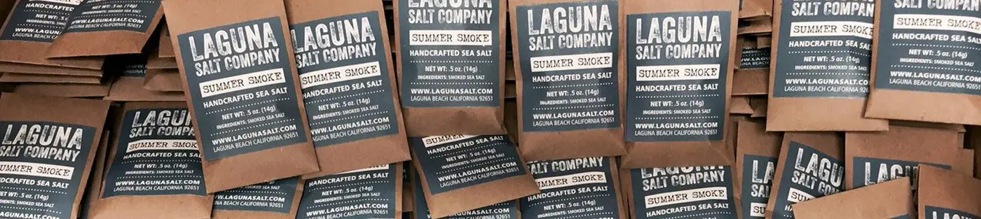 Laguna Salt Company brown paper packages.
